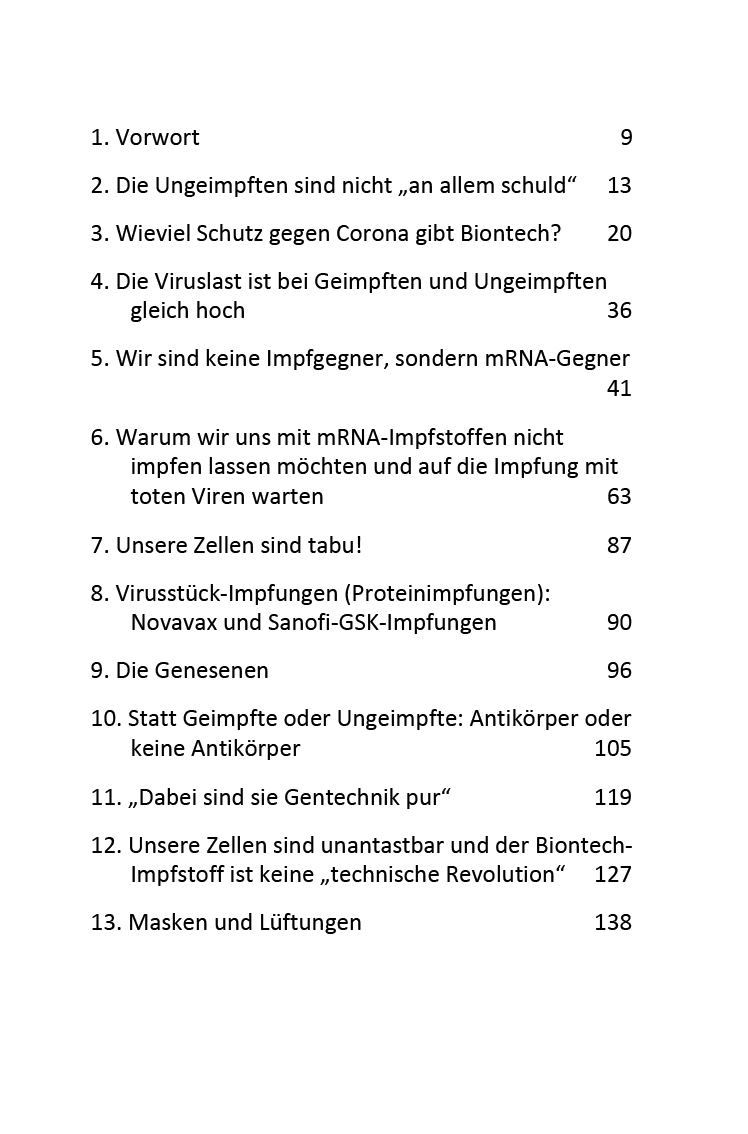 Corona. Keine mRNA-Impfpflicht! Inhaltsverzeichnis S. 5